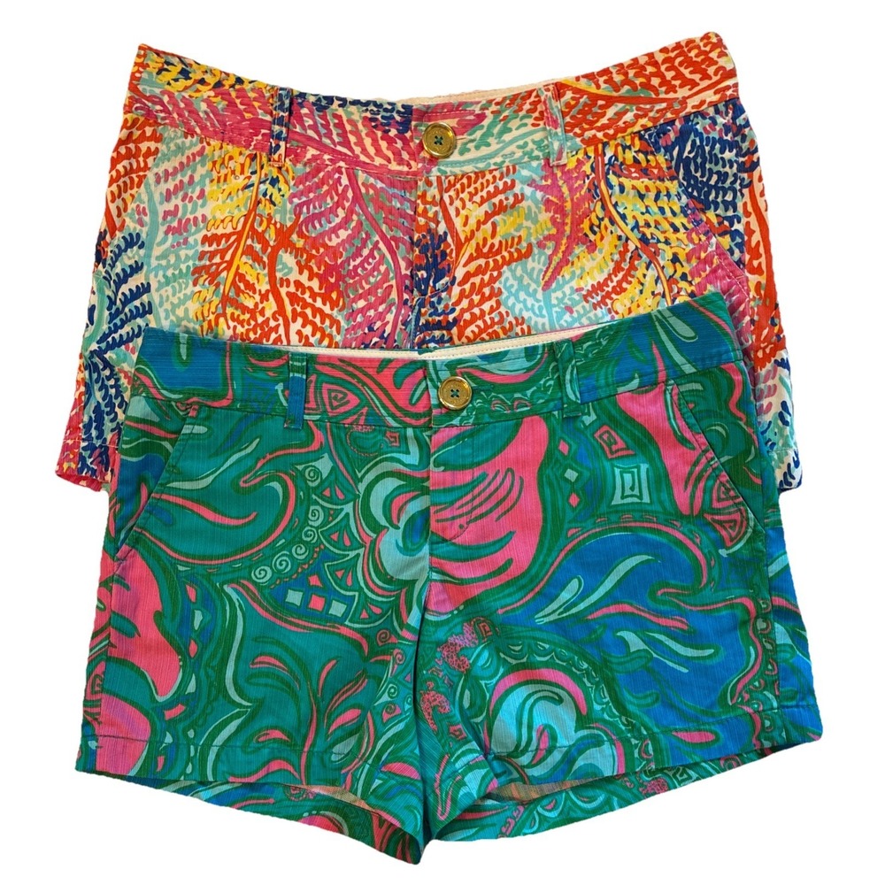 Lot 2 Lilly Pulitzer Women's Size 10 Callahan Cameo White Electric Feel Shorts